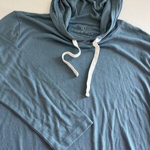 Free Fly Women's Hoodie Long‎ Sleeve Shirt Blue Gray Small Bamboo outdoors